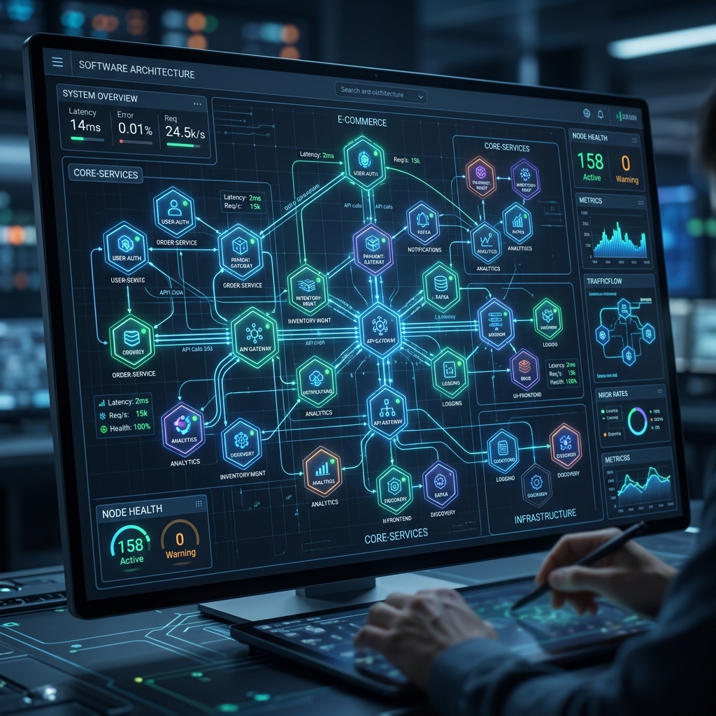 Node.js Microservices Architecture Dashboard